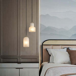 Lámpara Colgante Moderna de Mármol, Redonda, E27, LED, Acabado Dorado, para Dormitorio, Restaurante, Bar - Product Image 4