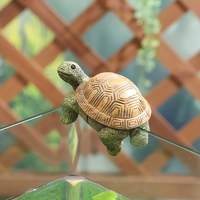 ROOGO Figurine réaliste de tortue en résine, faite à la main, peinte à la main, résistante aux intempéries, ornement pour pot de plante suspendu