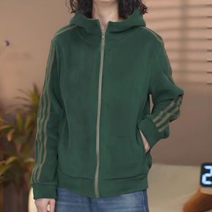 Women's Hooded Sweatshirt Warm Orange Fleece Lined Thickened Zipper Front Loose Fit Autumn Wear - Product Image 2