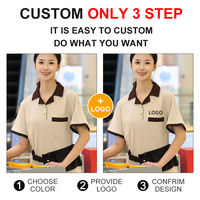 Wholesale logo personnalisé polo shirt Hôtel Restaurant personnel service en chambre uniforme uniforme unisexe service en chambr