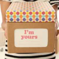 Boîte de rangement pour livres et boîte-cadeau pour collations pour enfants en carton kraft recyclable de grande taille, rigide, de qualité alimentaire, avec logo en relief et revêtement UV