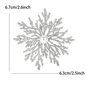 Cadeau de noël bijoux en métal mode flocon de neige broche broche accessoires en tissu - Product Image 2