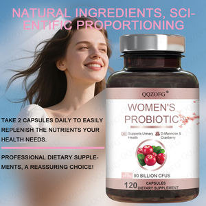 Cápsulas probióticas para mujeres personalizadas OEM 90 mil millones de CFUS mejora la salud del medio ambiente intestinal Extracto de arándano D-manosa 120 tapas - Product Image 1