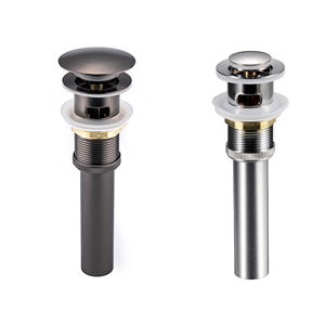 19,9 cm Spülbeckensieb Abflussstopper Überlauf Edelstahl Waschbecken Pop-Up Abflussventil mit Messingventilkern - Product Image 3