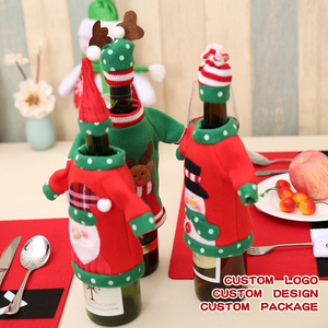 Funda para Botella de Vino con Diseño de Santa Claus para Fiesta de Navidad, Decoración de Mesa, Suéter Navideño para Botella de Vino - Product Image 2