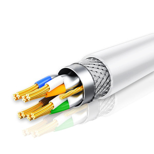 สายเคเบิลสื่อสารไวท์แคท 8 ความเร็ว 40Gbps ผลิตจากทองแดงบริสุทธิ์ 28AWG สายอีเธอร์เน็ต SFTP หุ้มด้วย PVC หัวต่อ RJ45-RJ45 สายแพทช์คอร์ด - Product Image 1