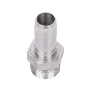 Conector hidráulico de acero inoxidable Yuzhou Machinery de 10 mm con rosca externa recta para manguera hidráulica - Product Image 1
