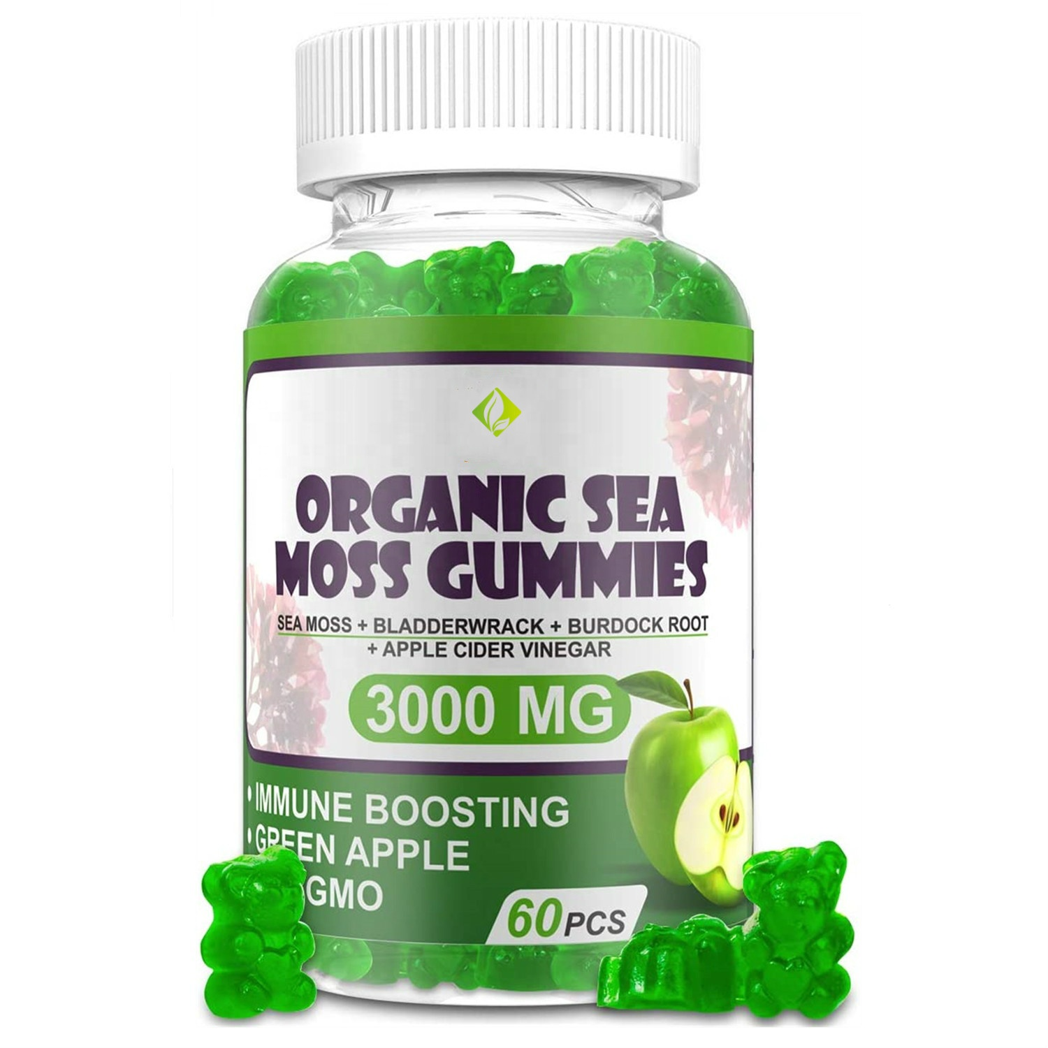 Собственная Марка, органический халяльный морской мох, жевательные конфеты, добавка для повышения иммунитета, поддержки суставов, кожи и энергии