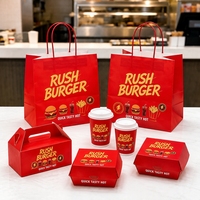 Boîtes en papier personnalisées pour la vente en gros de fast-food : boîtes à burger, sandwichs, frites, shawarma, snacks de rue, emballages à emporter