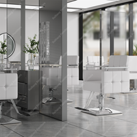 Salon de coiffure Meubles de salon de coiffure Durable Barbershop Marron Blanc Or Vert Gris Cheveux Lavage Chaise de barbier