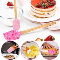 Offre Spéciale rose Silicone spatule antiadhésive cuisson beurre crème spatule pâtisserie outils de cuisson pour cuisine Silicone grattoir