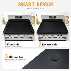 Planche de cuisson en bois noir avec poignée, 100 % OSB, plateau de service et planche à charcuterie polyvalente pour cuisinière électrique/gaz - Product Image 3