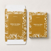 Boîte cadeau personnalisée avec couvercle, motif floral botanique, en papier kraft, pour cartes de remerciement et cartes souvenirs, ensemble d'emballage