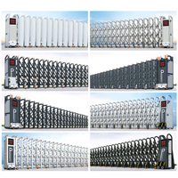 Barrière accordéon manuelle rétractable sans rail, étanche, en aluminium, porte de sécurité