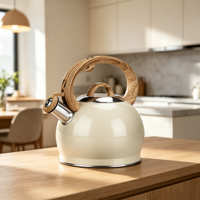 Bouilloire sifflante en acier inoxydable, théière personnalisée en gros, théière à eau chaude pour TOUTES les plaques de cuisson