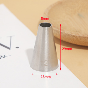 Round Mouth Piping Tip 304 Stainless Steel Reusable Baking Tool For Cake Decorating - Product Image 2