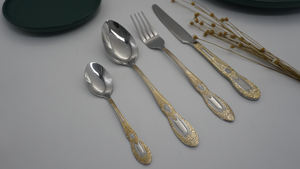 <span class=keywords><strong>Vendita</strong></span> Calda: Posate di Alta Qualità <span class=keywords><strong>in</strong></span> Acciaio Inox, Design Classico Placcato Oro, Regali Aziendali, Utensili da Tavola per Uso Domestico - Product Image 3