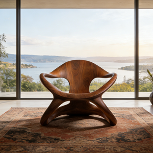 Sillón Moderno de Fibra de Vidrio con Diseño Artístico de Lujo, Silla Escultural de FRP con Asiento Reforzado de Alta Resistencia - Product Image 2