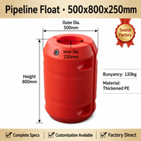 Pontón de Dragado de PE de 250 mm de Diámetro, Rojo, de Gran Capacidad, para Minería Submarina y Tuberías Submarinas, Personalizado OEM, Superventas