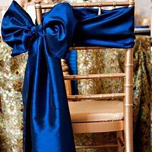 Disposable Satin Fabric Chair Sashes in White and Baby Blue for Wedding Banquets <b>Kids</b> Birthday Parties & Home Use 13x35cm - Product Image 4