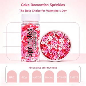 Confettis comestibles halal sans noix en forme de cœur creux multicolores en bouteille pour la décoration de pâtisseries, fournitures de pâtisserie, garniture de gâteau - Product Image 1