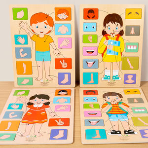Jouet éducatif créatif sur les organes humains pour enfants, jouet de reconnaissance de la structure <span class=keywords><strong>du</strong></span> corps, puzzles en bois pour le corps - Product Image 5