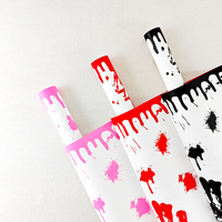 Kertas Pembungkus Buket Halloween Korea Tahan Air Kertas Buket Bunga Kertas Pembungkus Kado Gulungan Perlengkapan Florist