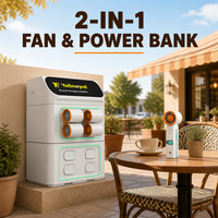 Kiosco de Alquiler de Baterías Portátiles Yellowpal con Ventilador Compartido 2 en 1, Estación de Carga Portátil de Autoservicio, Máquina Expendedora