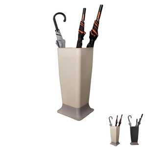 Portaombrelli in plastica con vassoio raccogligocce 25x25x55 cm, elegante, resistente, salvaspazio per ingresso o corridoio - Product Image 6
