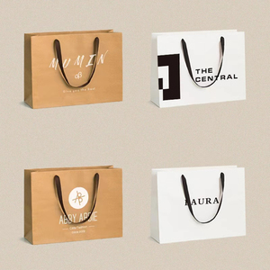 Sacs en papier personnalisés, bon marché, élégants, de luxe, design doré et blanc, avec votre propre logo - Product Image 5
