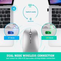 BT + 2.4G Dual-Mode Slim Mini Kabellose Tastatur-Maus-Set Wiederaufladbar Vollgröße Ultra-Dünn für Laptop PC Multi-Gerät Verfügbar