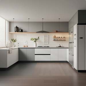 Solid <b>Wood</b> Walnut Combime Lacquer Kitchen <b>Cabinets</b> and <b>Bathroom</b> Kitchen <b>Cabinets</b> Flat Pack Solid <b>Wood</b> - Product Image 5