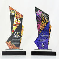 Trophées en cristal personnalisés, artisanat souvenir, impression couleur UV, trophées en cristal en forme de lame
