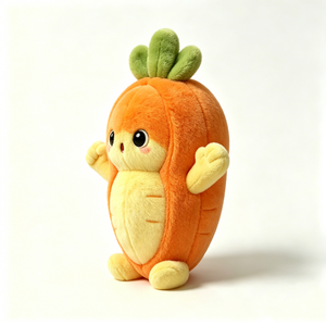Adorable peluche de zanahoria gorda con extremidades pequeñas, juguete de peluche de vegetal naranja esponjoso para niñas, niños y decoración del hogar. - Product Image 3
