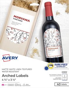 Etichette per Vino Arrotondate, 4,75" X 3,5" (12,1cm X 8,9cm), 40 Etichette Bianche, Compatibili con Stampanti Laser - Product Image 2
