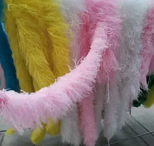 Grosir Murah Bulu untuk Pesta Pernikahan dan Massal Bulu Burung Unta 65-70Cm Lemon Pink Bulu Burung Unta