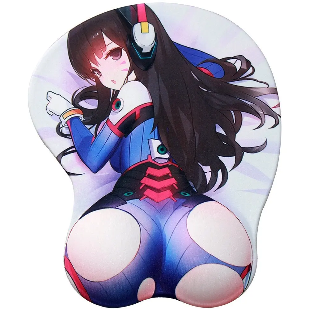 Overwatch DVA Sexy Peach Skin Silica Gel 3D Ergonomic Mouse Pad with Wrist Rest Support