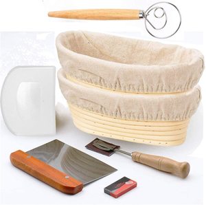 Baking Accessories Plastic Scoring, Bread Lame Dough Scraper Rattan Bread Proofing Baskets Colour With Wood Design/