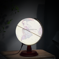 Globe terrestre antique de 20 cm, éclairé, héritage, carte du monde vintage, stylo parlant, réalité augmentée compatible, méridien en métal, géographie solide