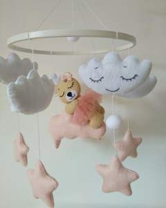 Mobile design personnalisé pour berceau meilleurs anniversaires baptêmes et vacances coffret cadeau mignon ours rose mobile pour lit de bébé pour fille vente en ligne - Product Image 3