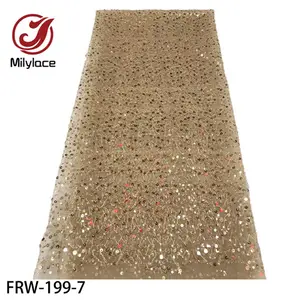Factory Price London Fashion Glitter Gold African French Lace Fabric For Dress