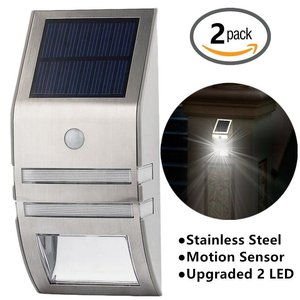 Lámpara Solar de Pared de Acero Inoxidable, LED para Exteriores, Impermeable, con Sensor de Movimiento, para Pasillos, Patios y Jardines, Ángulo de Haz de 20 Grados - Product Image 3