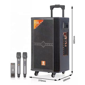 NUOVO ARRIVO 2022 Altoparlante in Legno con Trolley a Batteria da <span class=keywords><strong>12</strong></span> Pollici con Gamma Completa e Bassi Potenti, USB/TF/BT/TWS/Due Microfoni Wireless - Product Image 2