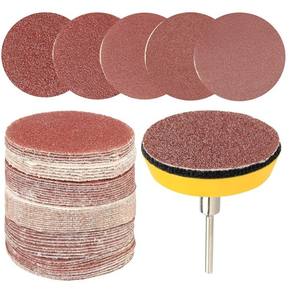 Disques de ponçage floqués rouges de 2 pouces (50 mm) auto-adhésifs pour le polissage de la quincaillerie, des meubles et des applications automobiles - Product Image 1