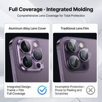 Film de protection d'écran en verre trempé 2.5D noir anti-choc 9H avec couverture adhésive complète et protection d'objectif d'appareil photo pour iPhone 13 Pro Max
