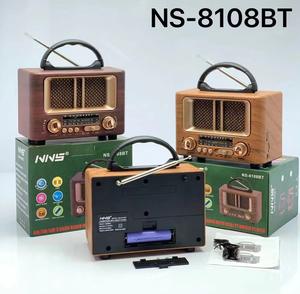 Redwingy NS-8108BT <span class=keywords><strong>Vintage</strong></span> <span class=keywords><strong>autoradio</strong></span> Portable en bois haut-parleur extérieur tourne-disque lecteur avec carte Tf fonction TWS Am Fm Radio - Product Image 2