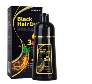 Shampooing Colorant Noir MEIDU 3-en-1 Permanent, Hydratant, Anti-pelliculaire, Nourrissant et Volumisant, Échantillon Gratuit Marque Blanche - Product Image 1