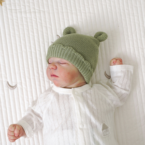 Gorros de punto de algodón <span class=keywords><strong>para</strong></span> bebé Mimixiong, con orejas adorables, sin costuras, de ganchillo, <span class=keywords><strong>para</strong></span> <span class=keywords><strong>recién</strong></span> <span class=keywords><strong>nacido</strong></span>. - Product Image 3