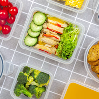 16 boîtes de conservation alimentaire rectangulaires en PP avec couvercles - Étanches, compatibles lave-vaisselle et micro-ondes, sans BPA, moulées par injection