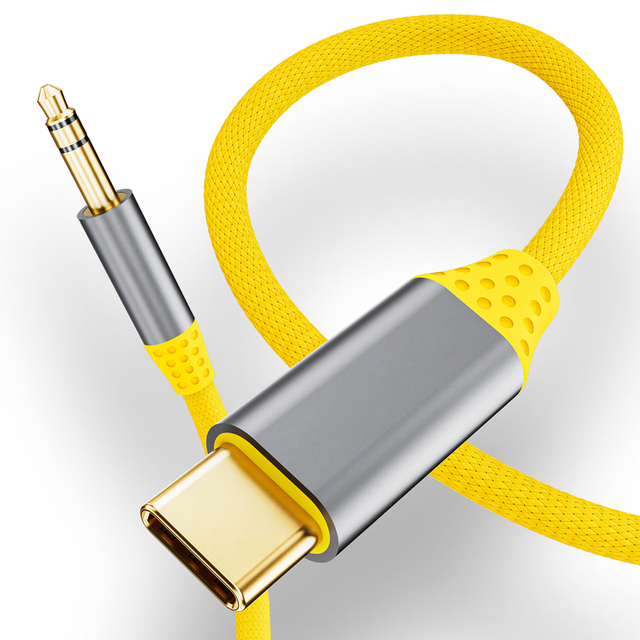 USB C Male to Aux 3.5mm Male Audio Adapter Cable 1.2M Professional PVC Jacket for Car Speaker Headphone gold-plated
